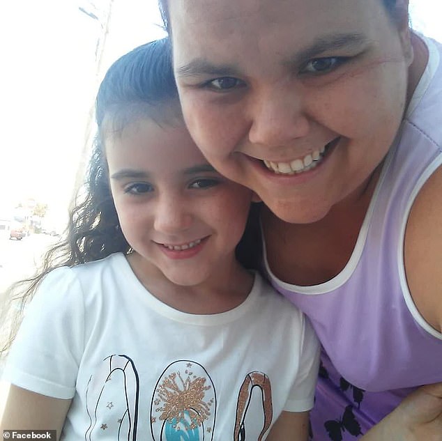 Torriana Florey, Arabella's mother, is seen in her latest photo with her daughter.  The little girl and her two sisters were placed in foster care when their bipolar birth mother could no longer care for them