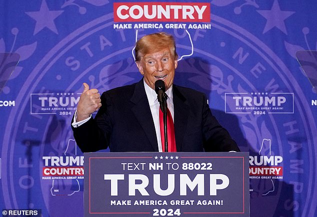 Former President Donald Trump, seen during a campaign stop in New Hampshire earlier this week, pushed a 