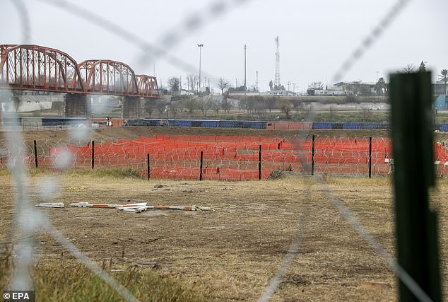 A photo shows concertina wire in front of the entrances to Shelby Park in Eagle Pass, Texas, U.S., January 14, 2024. The Texas Military Department confirmed that the Texas National Guard has taken control of Shelby Park in Eagle Pass and directed Border Patrol ties.  of access to the area