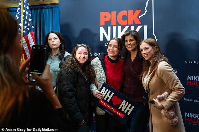 Nikki Haley spent about an hour at each event, talking to voters and taking selfies