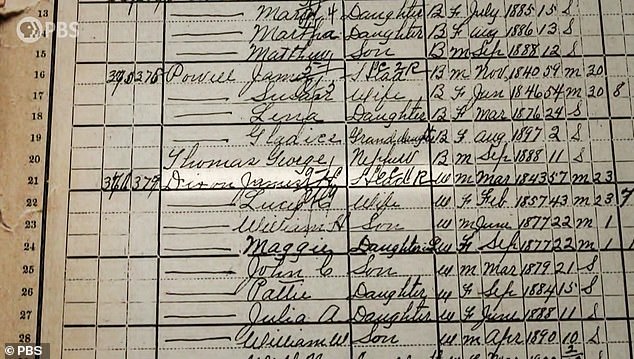 Host Henry Louis Gates and his team of researchers discovered that the actor had a great-great-grandfather named James Henry Dixon, a white man