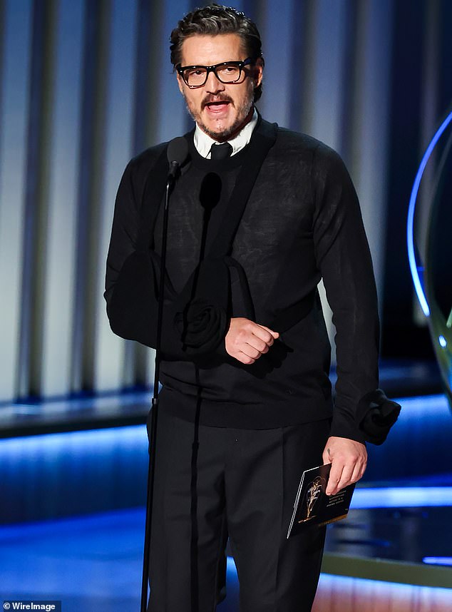 He made headlines on Monday night for attending the Emmys (pictured) with his arm in a sling after suffering a shoulder injury from a fall