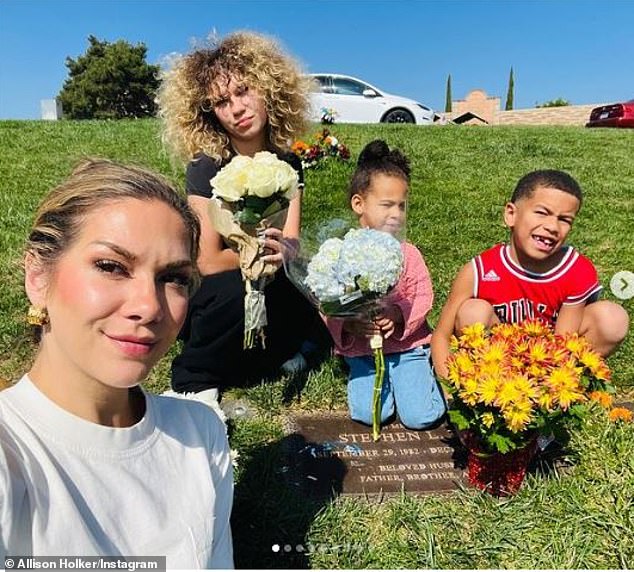 Birthday celebration: On the occasion of what would have been Twitch's 41st birthday, his family spent part of the day at his grave on September 29