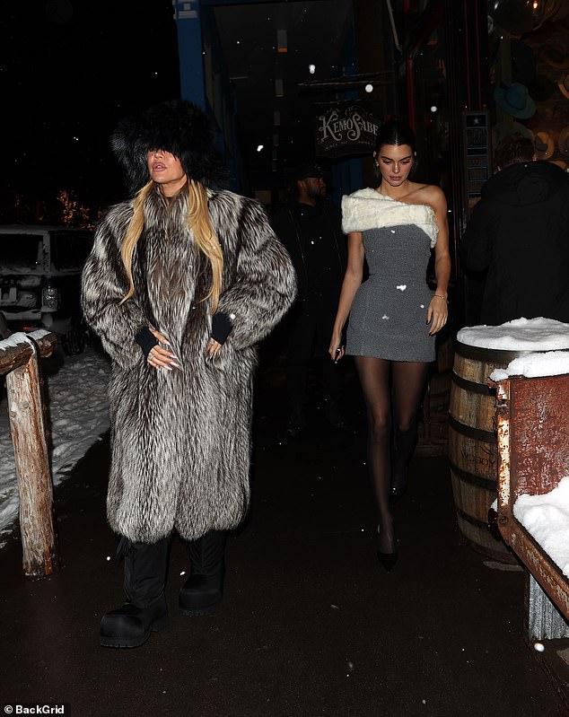 She was seen with her sister Khloé Kardashian, whose outfit was as luxurious and warm as Kendall's was skimpy