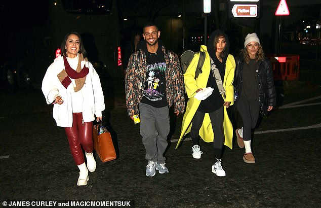 (L-R) Janette Manrara, 40, Karen Hauer 41, and Jowita Przystal, 28, all stepped out together next to a male friend