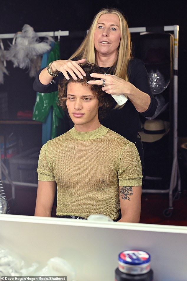 Brazier styled his hair during yesterday's rehearsal of the Strictly Come Dancing - The Live UK Tour as he prepares to return to the stage