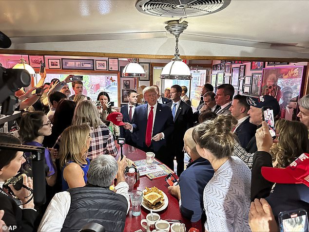 When Trump returned in 2023, the place was packed with media and Secret Service agents.  He first visited as a long-shot candidate during the 2016 elections.