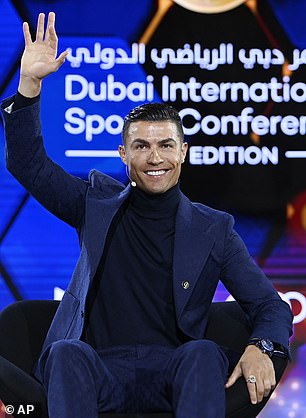 Ronaldo - who moved to Saudi Arabia after a difficult second spell at Manchester United - was seen chatting on stage at the start of the ceremony