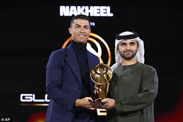 Ronaldo was honored with the Maradona Award for most goals scored in 2023