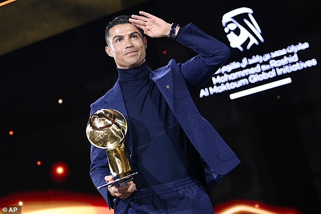 The football legend also received a career award in recognition of his overall achievements