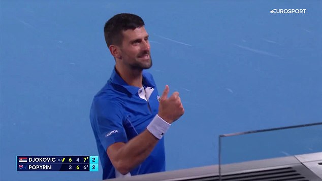 Djokovic got into a fiery exchange with a heckler during his second-round match