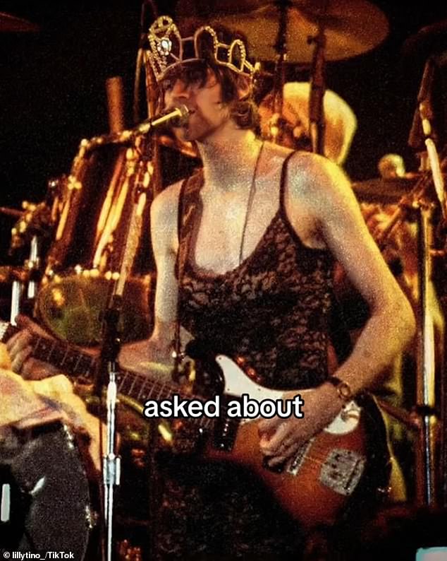 Cobain often wore dresses on stage, but there was little talk about his sexuality