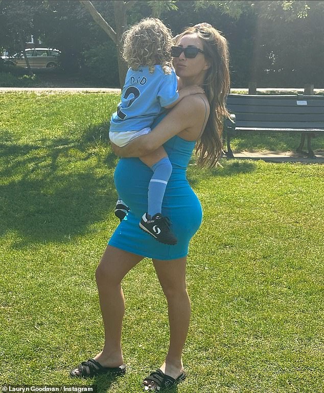 Lauryn Goodman is pictured with son Kairo, who she shares with Manchester City and England star Walker