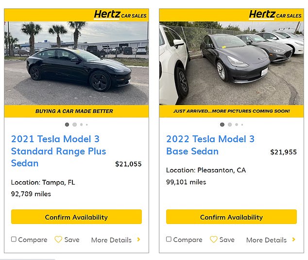 Hertz may have chosen to sell many of its electric vehicles at significant discounts due to their high mileage and visible damage to their bodywork