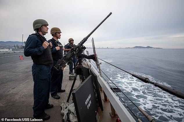 U.S. Navy sailors are seen in a file photo.  US forces launched new attacks on Iran-backed Houthi rebels in Yemen on Thursday