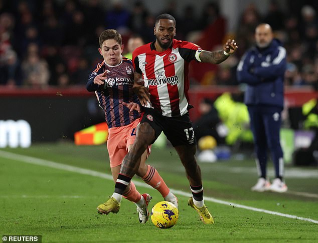 Toney scored against Forest to claim the man of the match award after his side's 3-2 win