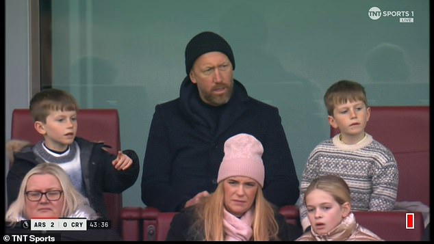 Former Chelsea and Brighton manager Graham Potter was at the Emirates for the match