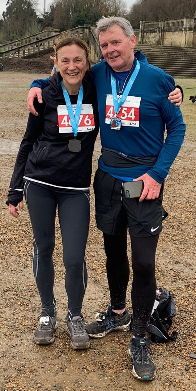 STRONG SUPPORT: Ruth after a run with her boyfriend Alan Wilson