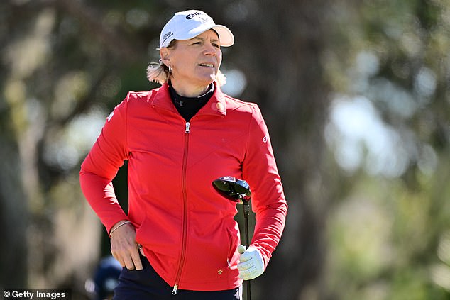 Annika Sorenstam struggled to disappear from the top of the celebrity leaderboard on day three