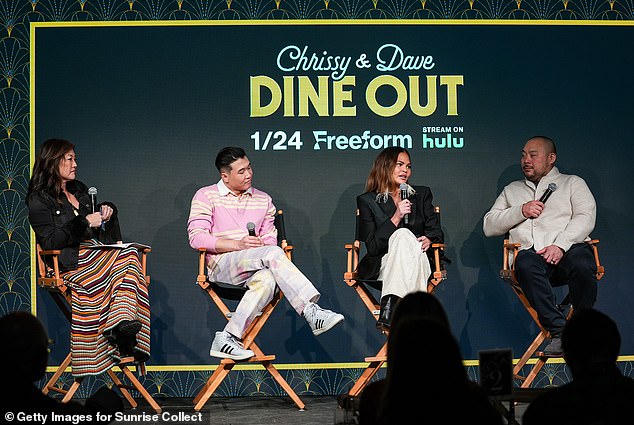 Television news journalist Juju Chang, 58, also joined Booster, Teigen and Chang on stage to talk about their show