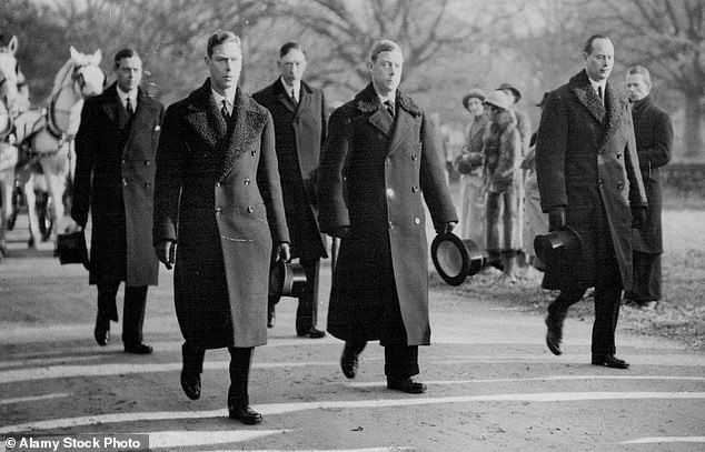 Duke of York, King Edward VIII and the Duke of Gloucester in the funeral procession