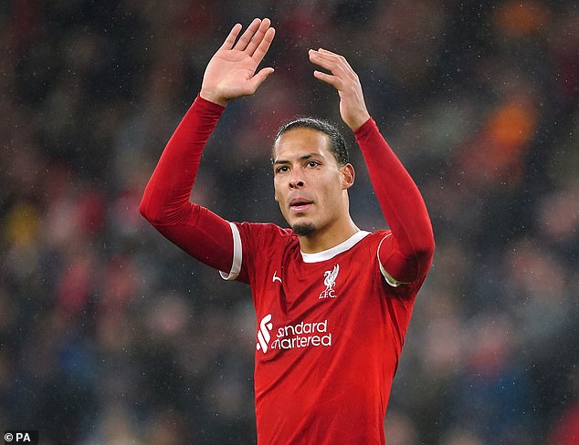 Alexander-Arnold will take over the armband once Virgil van Dijk (pictured above) leaves the club