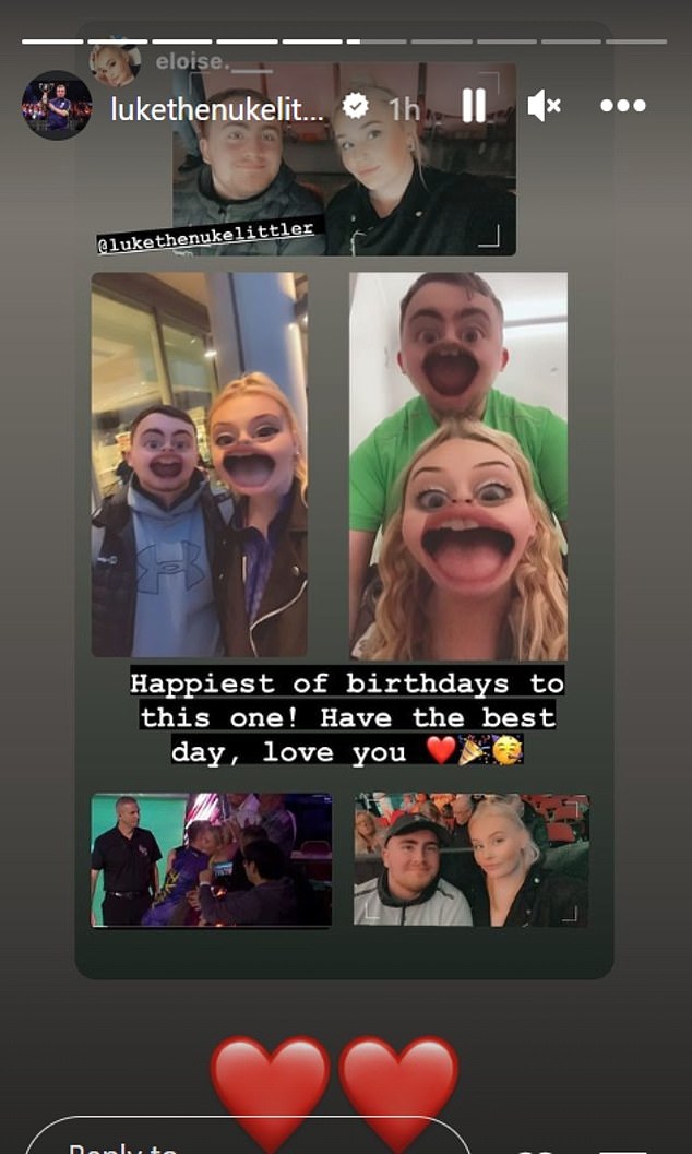 Milburn took to Instagram on Sunday morning to wish Littler a happy birthday, writing: 'This one is the happiest birthday!  Have the best day, I love you'