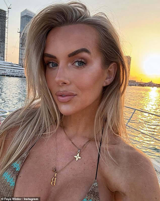 Faye keeps her 1.1 million followers updated as she soaked up the winter sun at the five-star Sofitel Dubai The Palm resort, which costs more than £500 a night