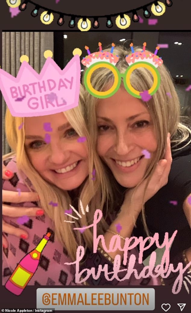 All Saints star Nicole Appleton posted a sweet selfie covered in birthday-themed emojis