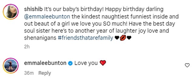 Music talent manager Shiarra Bell opted for a sweet throwback with Emma and Holly, captioning her post: 'It's our baby's birthday!  Congratulations darling @emmaleebunton