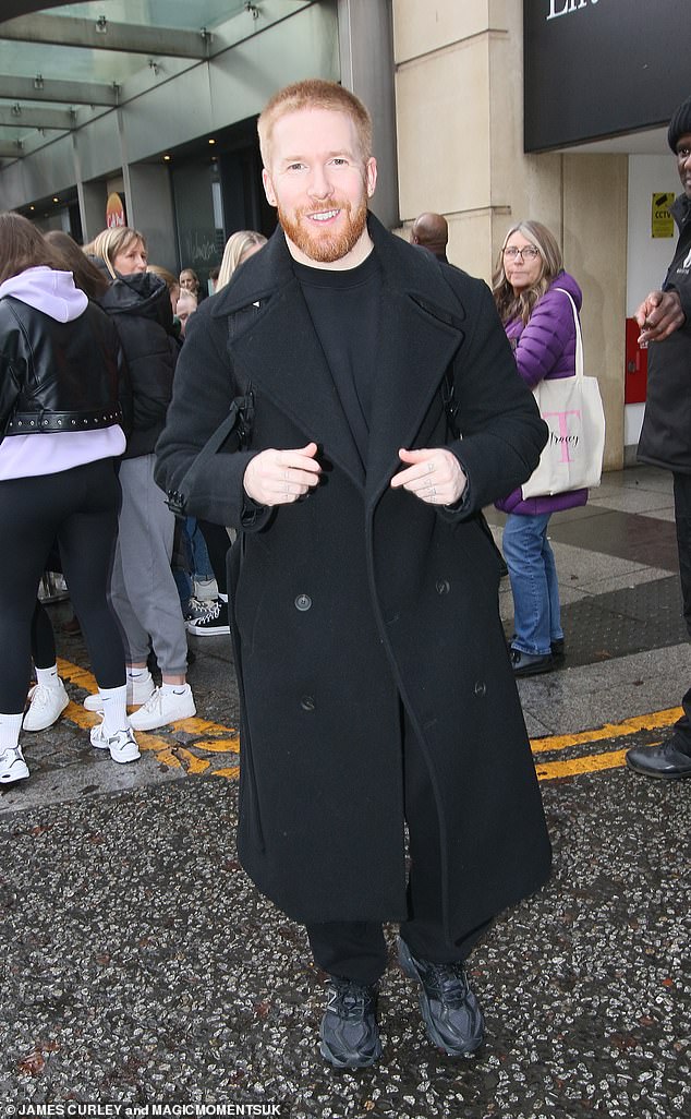 Neil Jones wore an all-black outfit as he stepped out