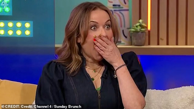 During the show, Simon, 60, and his co-host Tim Lovejoy interviewed actress Julia Sawalha (seen), who was left shocked after the blunder