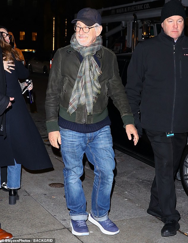 Steven Spielberg was also at the late-night meeting, wearing only a light suede jacket in the frigid New York air