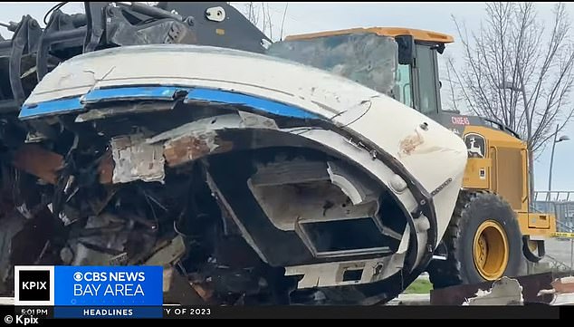 Video from last month's OPD removal operation shows police dragging derelict ships ashore and destroying them with a bulldozer