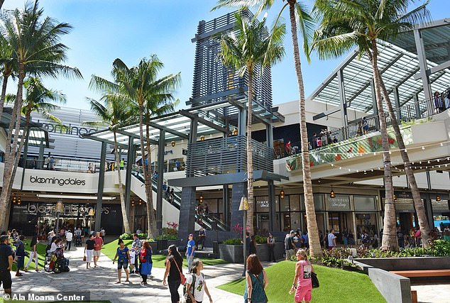 Pictured is the Ala Moana Center in Honolulu, Hawaii.  It is the largest open-air shopping center in the world