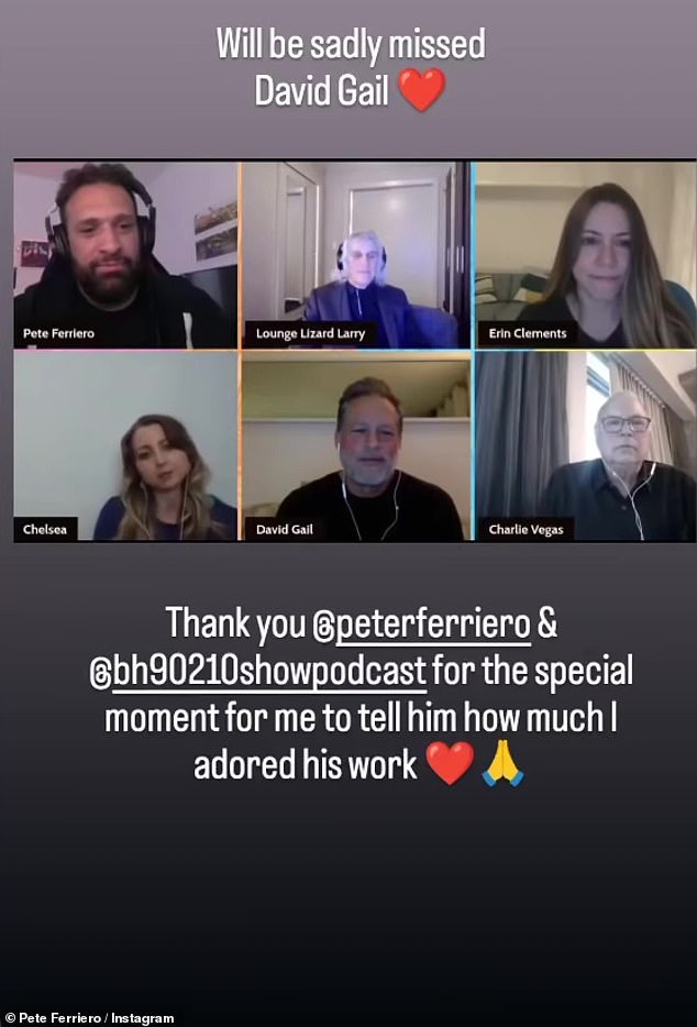 Peter Ferriero, host of the rewatch podcast Beverly Hills, 91210, shared some clips from the actor's time on his podcast in tribute