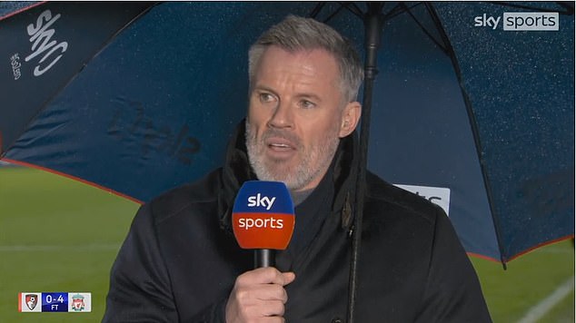 Ex-Liverpool defender Jamie Carragher revealed the claims to Sky Sports after the match