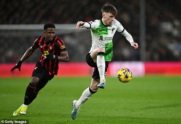 Youngster Conor Bradley made his full Premier League debut during the trip to the Vitality