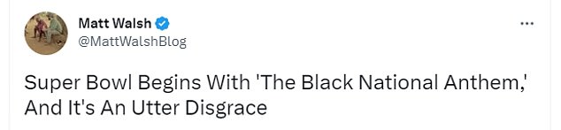Conservative blogger and filmmaker Matt Walsh called the NFL's Black National Anthem 'an utter disgrace'