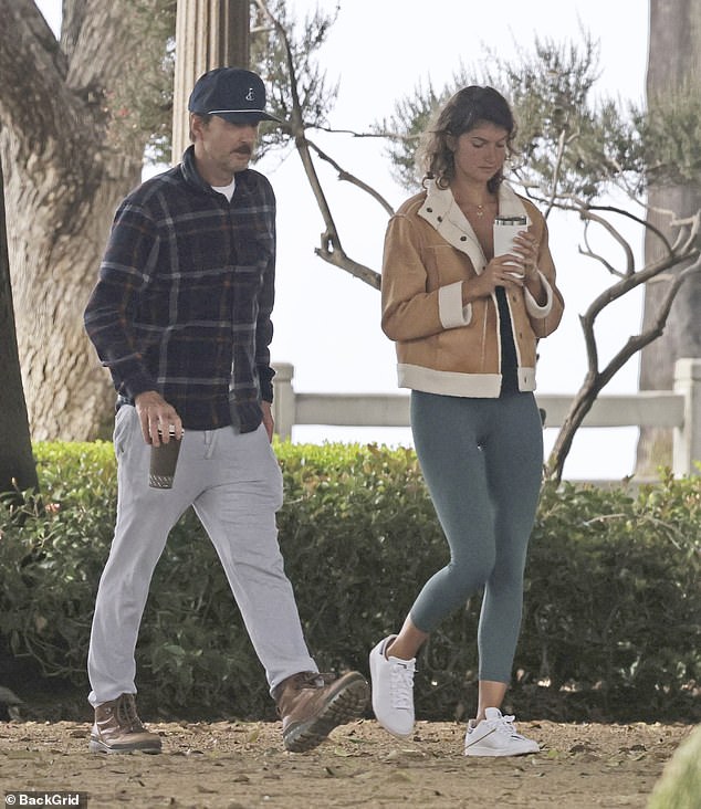 The 52-year-old actor donned a cozy and comfortable outfit as he enjoyed a walk through a Los Angeles park with his girlfriend, who is in her 20s.  He wore a blue flannel button-down with gray sweatpants and brown hiking boots