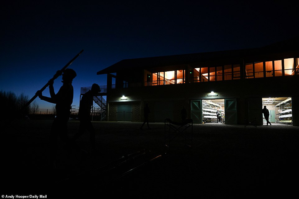 Preparations for the practice session were in full swing before dawn on the cold Saturday morning