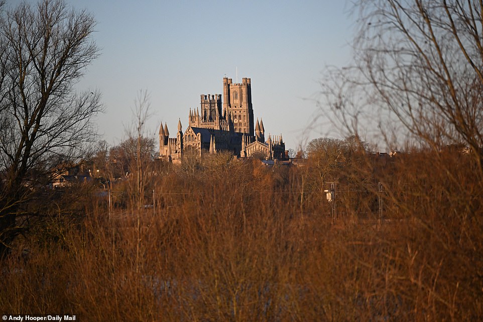 The famous Ely Cathedral could be seen from afar as it jutted out into the distance behind the trees