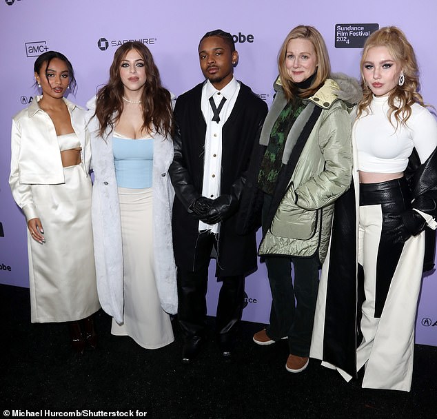 Laura Chinn, Daniella Taylor, Amarr, Baby Ariel, Amarr, Laura Linney and Ella Anderson the Suncoast screening at the Sundance Film Festival