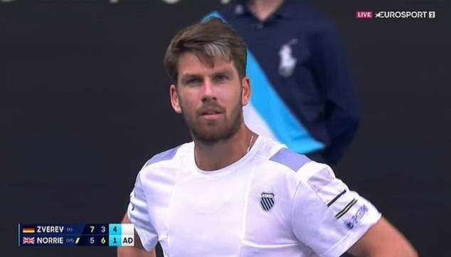 Norrie, who was preparing to serve for the match, appeared stunned by the disruption on the show court