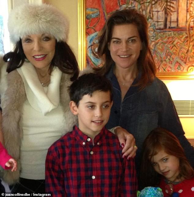 Robbie is linked to Dame Joan through the British actress' late goddaughter, Milica Kastner (right)