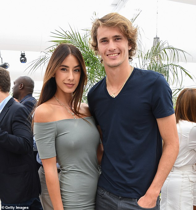 Zverev will go on trial in May on domestic violence charges, charges he denies.  The 26-year-old athlete allegedly strangled his ex-partner (above) just days before proposing to her