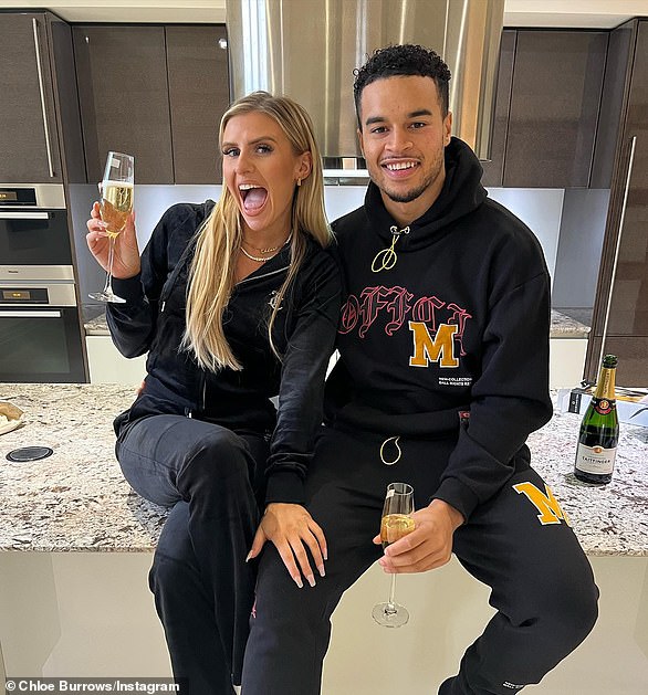 'Cheers for finally moving in': Toby and Chloe announced they were moving in together in November, renting a £1million rental property in Essex