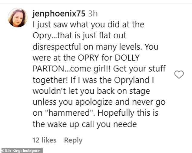 Social media users left comments on King's most recent Instagram post regarding the performance