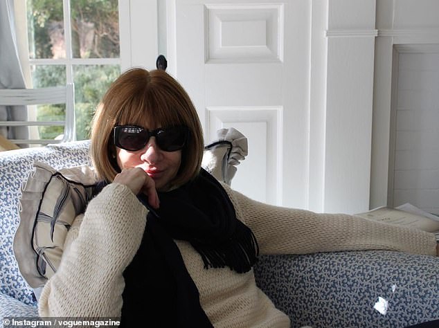 Stay inside!  Anna Wintour shared a photo of herself staying in her Long Island home and urged others not to go out