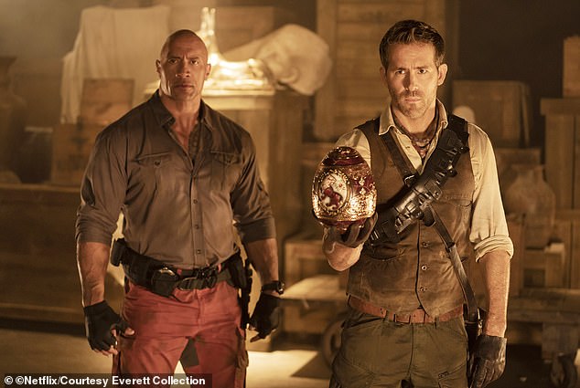 Red Notice starring Dwayne Johnson (left) and Ryan Reynolds was another film Stuber oversaw